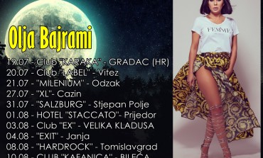 Pjevačica Olja Bajrami svoju ljetnu turneju koja nosi naziv ''Mjesečar'' započinje u Hrvatskoj