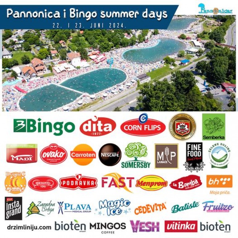 Pozivamo vas da ovaj vikend provedete na Panonici gdje vas očekuju – “PANONIKA I BINGO SUMMER DAYS “