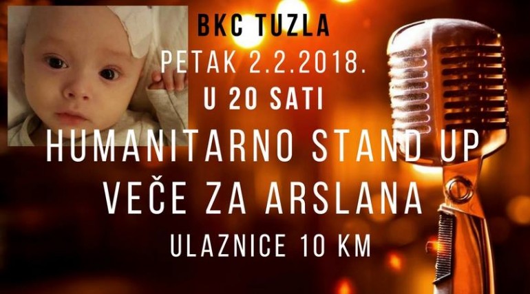 U petak – Humanitarno stand up veče za Arslana u BKC-u Tuzla