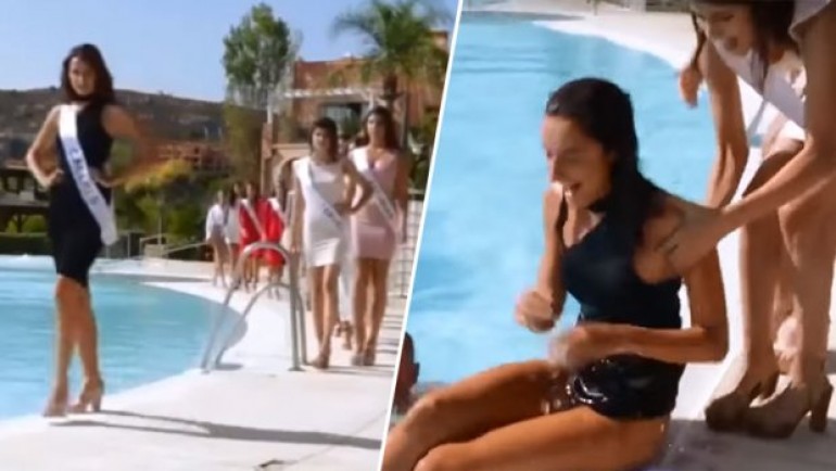 Šetala pored bazena, pa upala u vodu: Blam lijepe misice prepričava cijeli svijet (VIDEO)