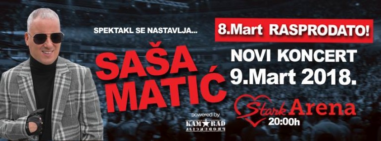 Saša Matić rasprodao Arenu u Beogradu! Najavljen još jedan koncert