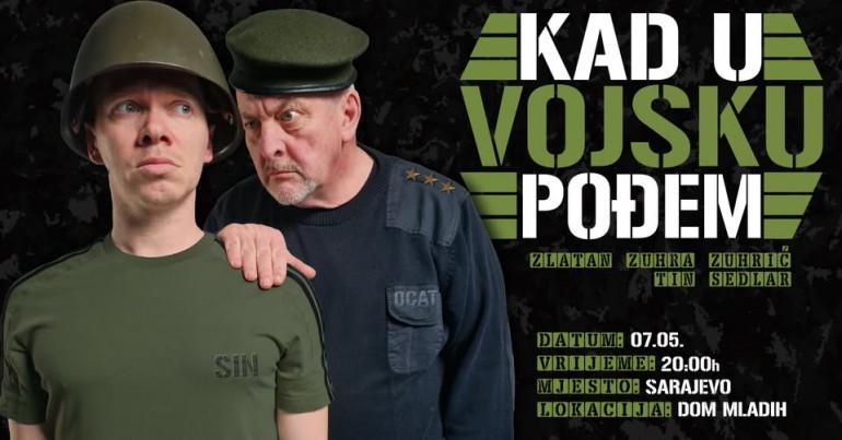 „Kad u vojsku pođem“ – Premijera nove komedije Zuhre i Tina 7. maja u Domu mladih Sarajevo