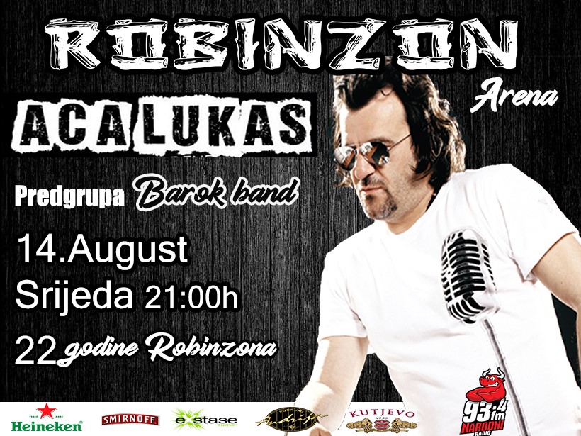„Najveća žurka na Balkanu“ stiže na jezero Modrac – Aca Lukas 14.avgusta specijalni gost na rođendanskoj zabavi Robinzona