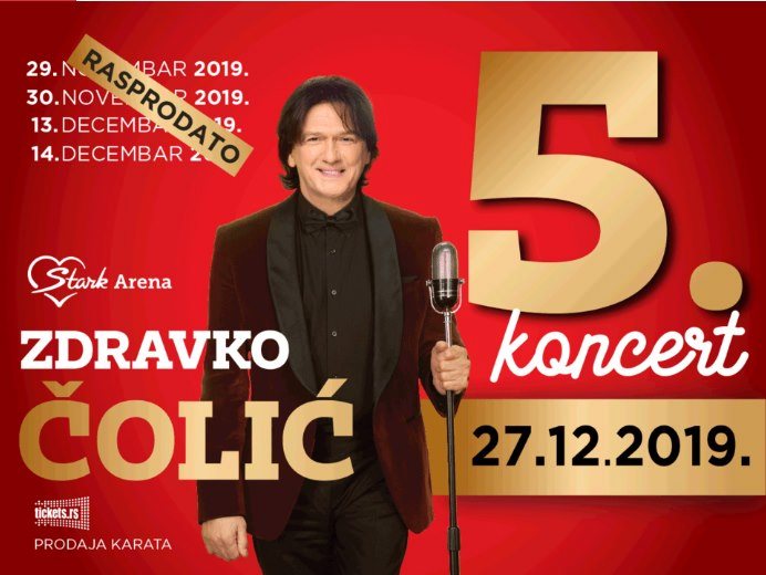 Veliki interes i za peti nastup Zdravka Čolića u beogradskoj Areni, zakazao i velike koncerte u Kanadi