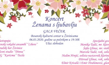 Gala koncert “Ženama s ljubavlju” u petak u BKC-u Živinice