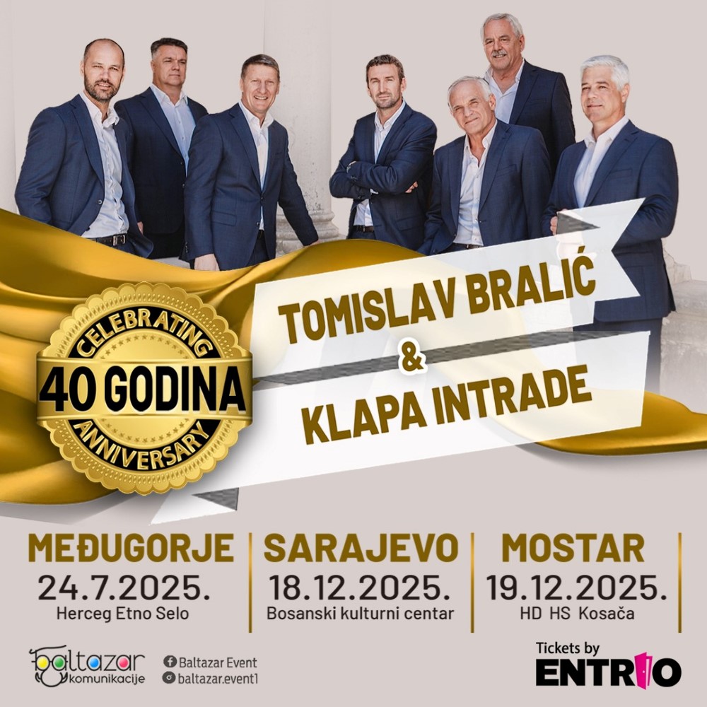 Bralić i klapa Intrade slave 40. godina na sceni s čak 3 velika koncerta u Bosni i Hercegovini!