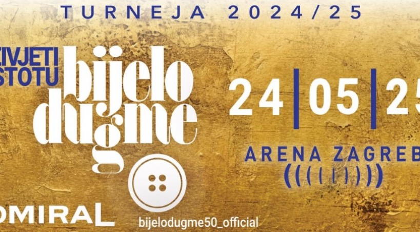 Treći koncert Bijelog dugmeta ove subote u Areni Zagreb! U prodaji ostala  još samo četvrtina ulaznica